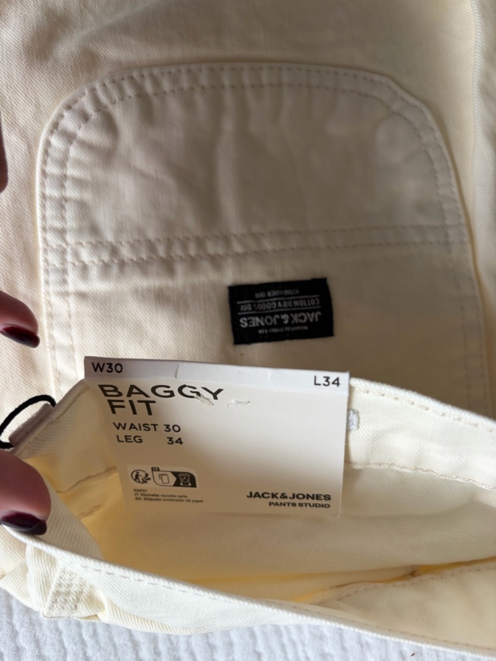 NWT Jack & Jones Ivory Baggy Fit Pants